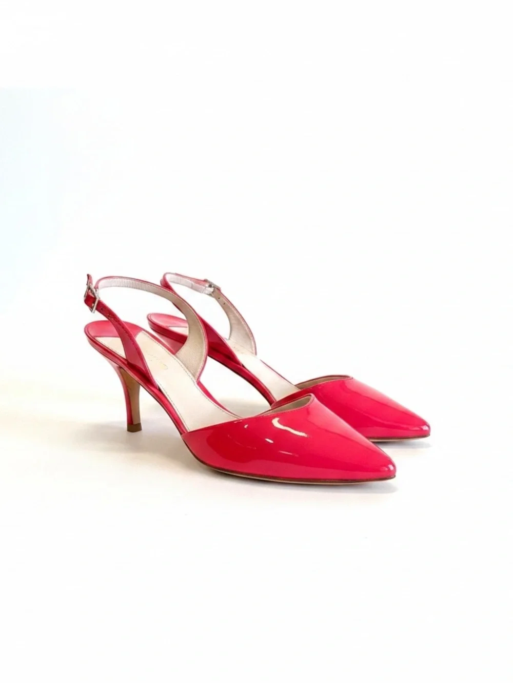 Boden Watermelon Patent Slingback Kitten Heels